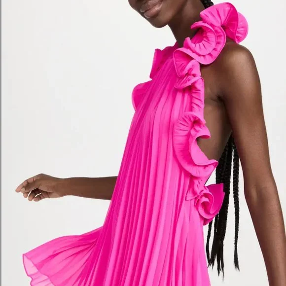 blush pink dress Cecilie Bahnsen Kelly Tiered Dress